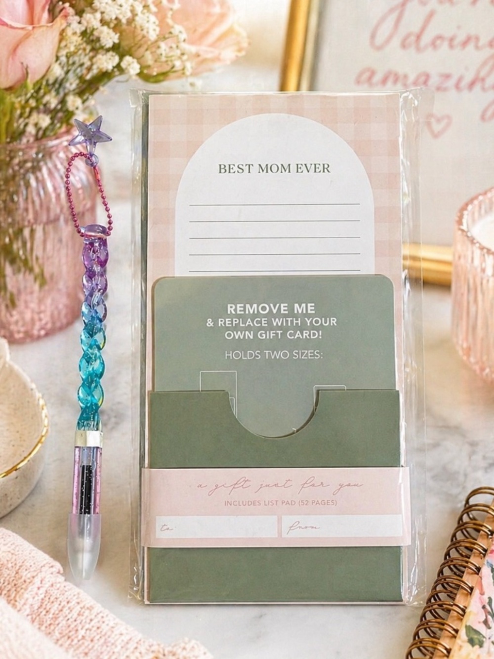 Best Mom Ever Notepad Gift Set w/ Pen & Gift Card Holder NWT